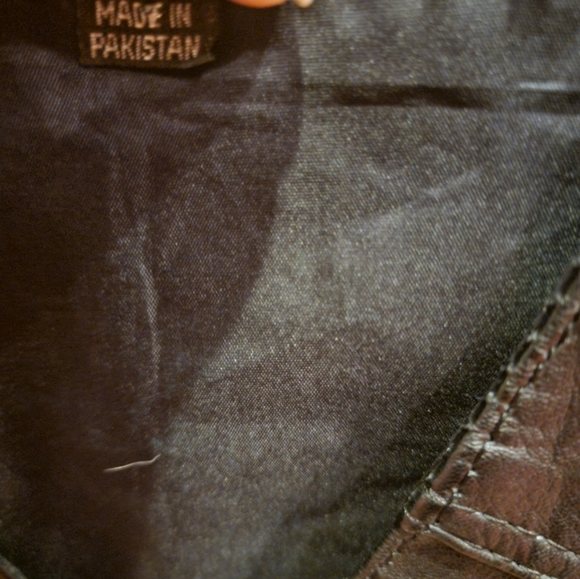 Genuine Black Leather Vest Large Vintage - Picture 4 of 5